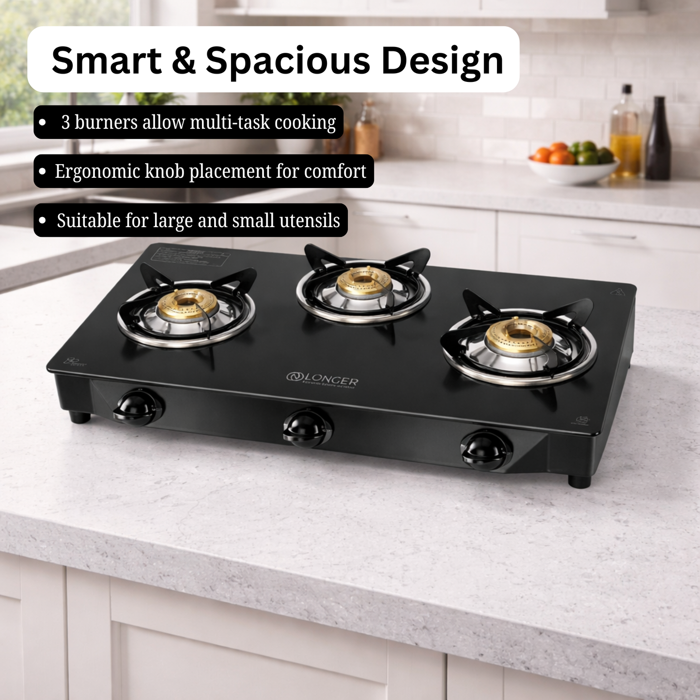 Longer Marvel 3-Burner Gas Stove