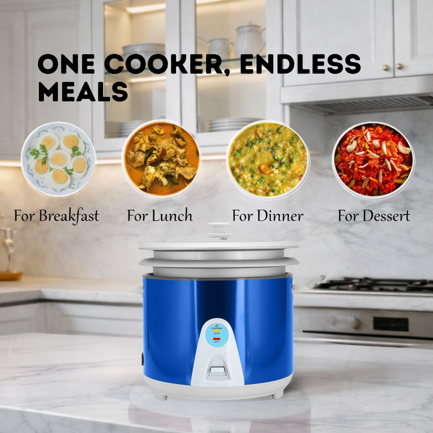 Longer Rice Cooker Double Pot 1.8 Liter