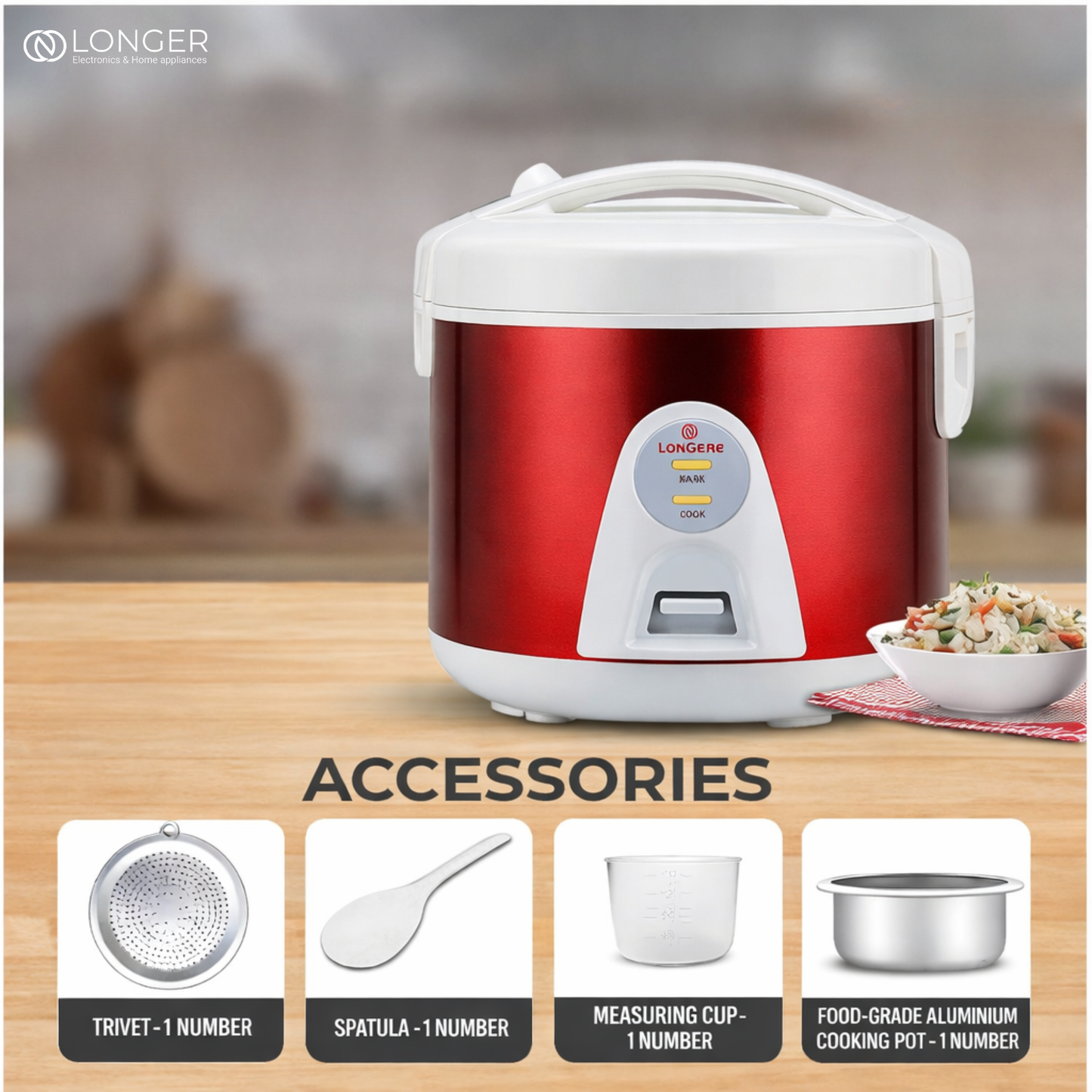 Longer Rice Cooker Deluxe 1.8 Liter