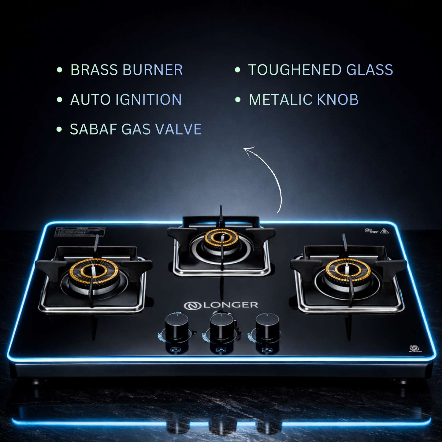 Longer Inferno 3-Burner Hobtop