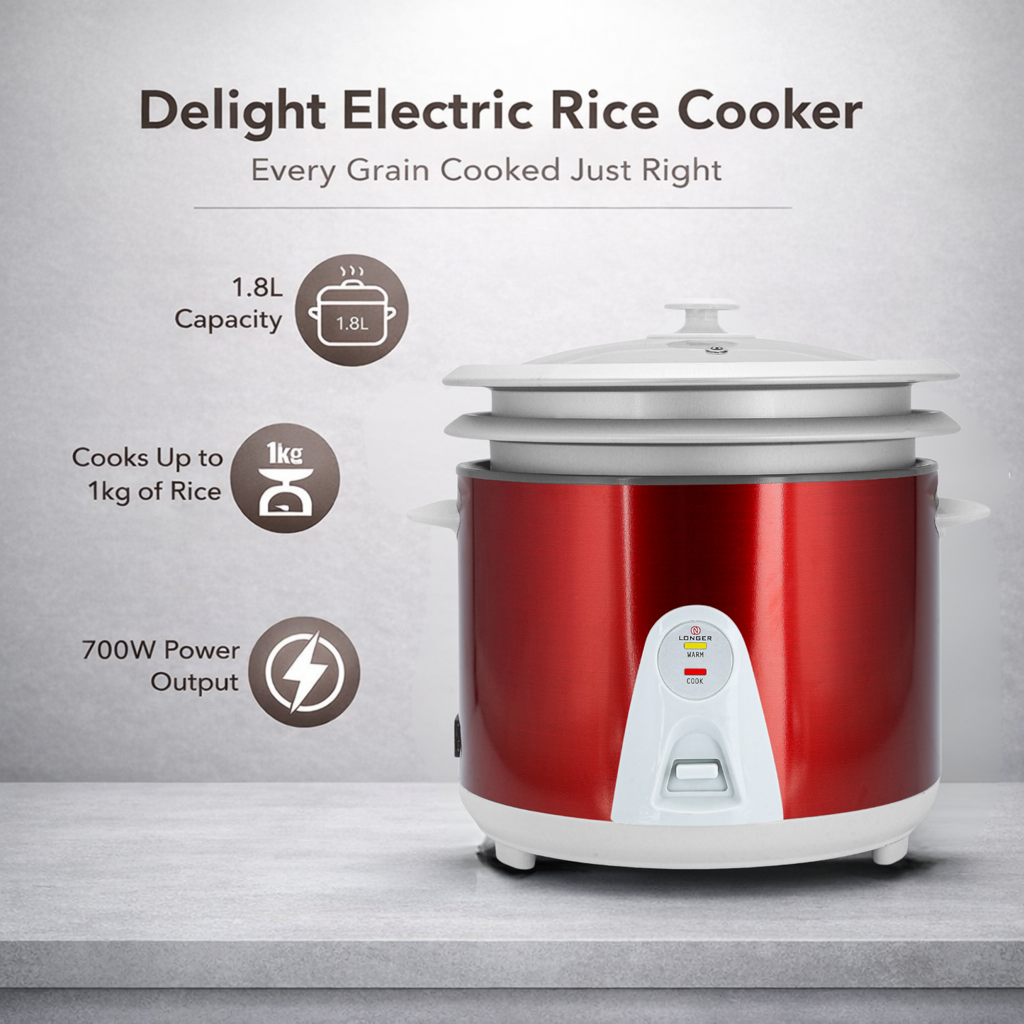 Longer Rice Cooker Double Pot 1.8 Liter