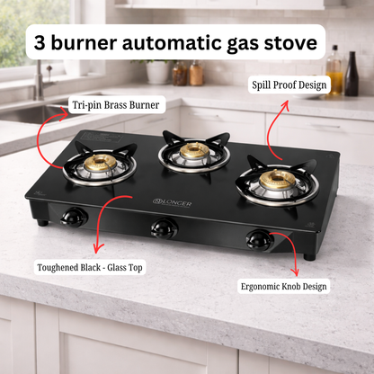 Longer Marvel 3-Burner Gas Stove