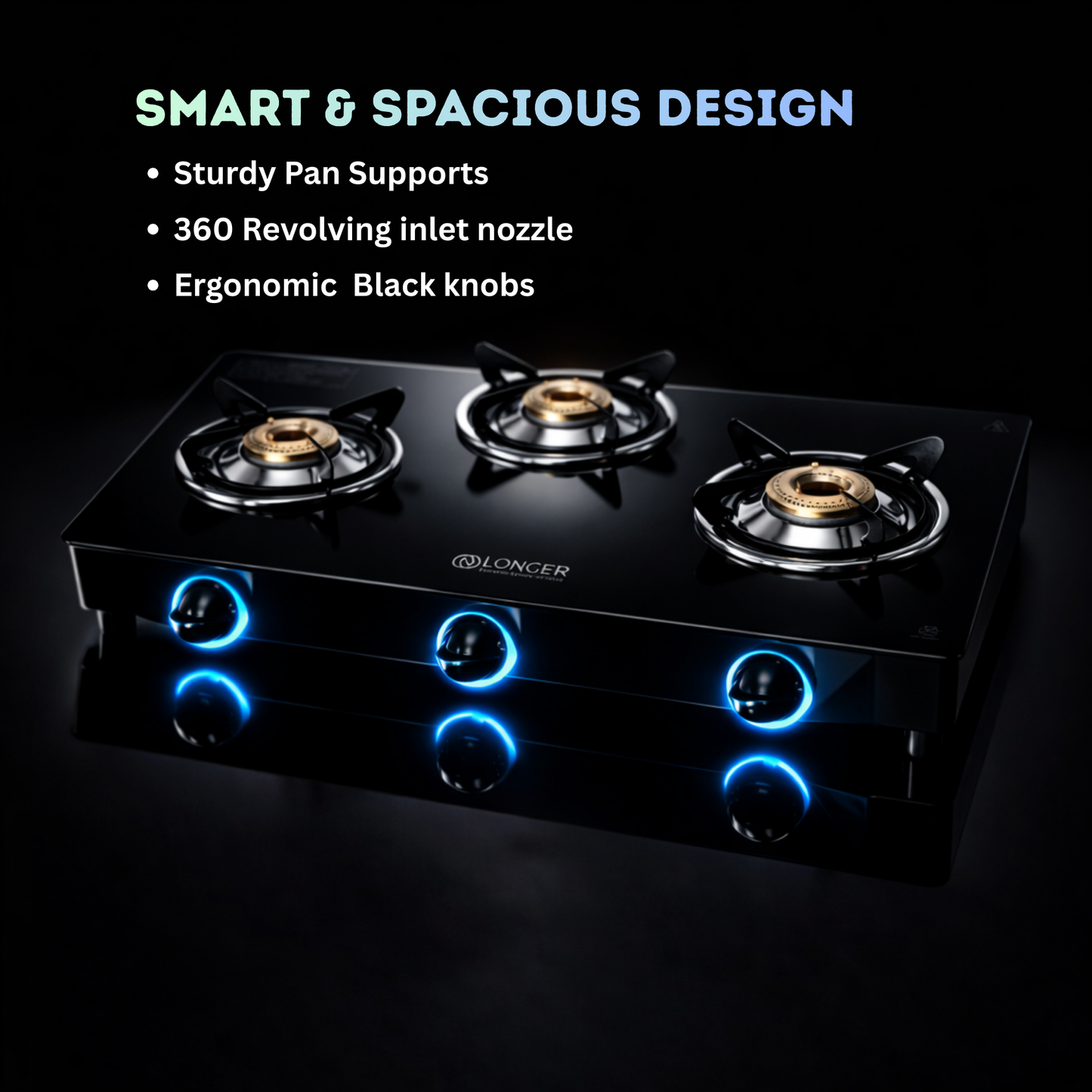Longer Marvel 3-Burner Gas Stove