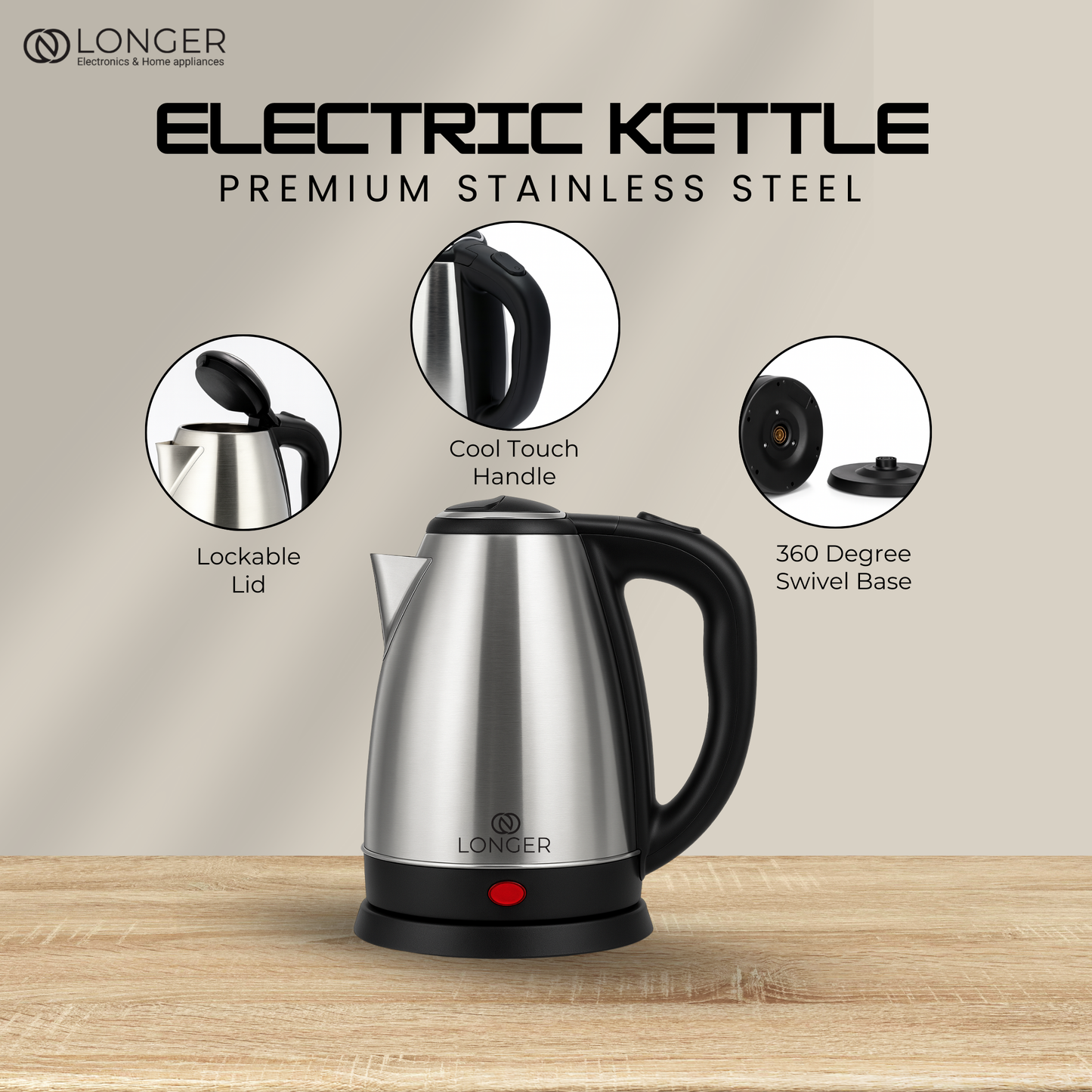 Longer Crystal Electric Kettle