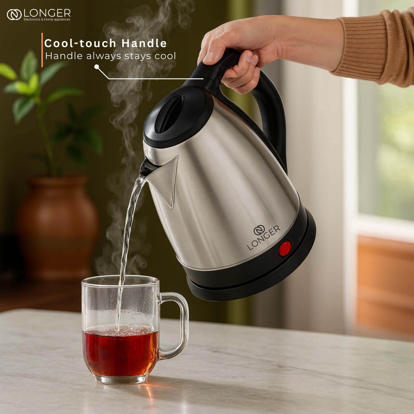 Longer Crystal Electric Kettle