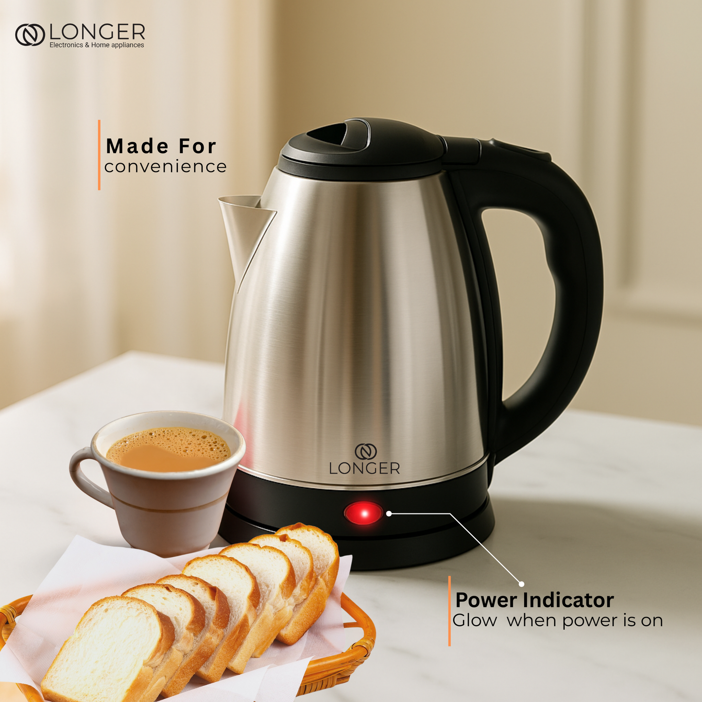 Longer Crystal Electric Kettle